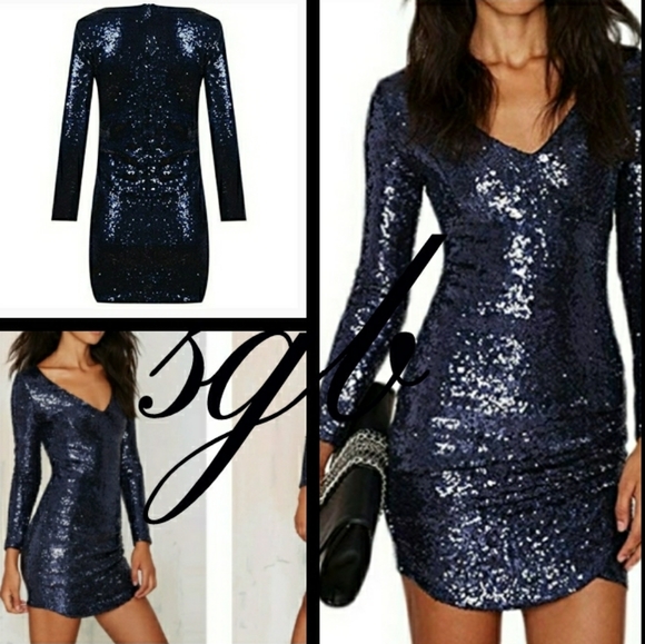 🆕⭐Navy blue sequin dress⭐ - Picture 4 of 8